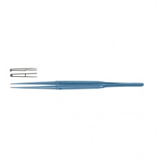 Diam-n-Dust™ Micro Dissecting Forcep Straight - 1 x 2 Teeth Titanium, 18 cm - 7" Tip Size 6.0 x 0.7 mm 